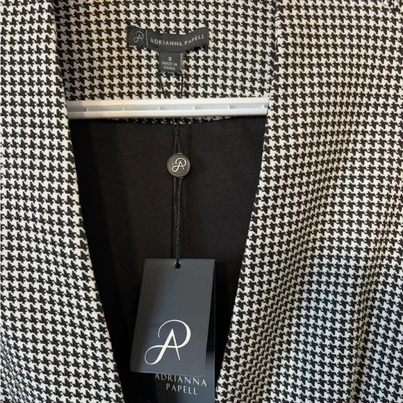 NWT Adrianna Papell long blazer vest in black and white size small - Picture 5 of 6